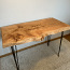 Письменный стол из массива дерева с металлическими ножками (фото #5)
