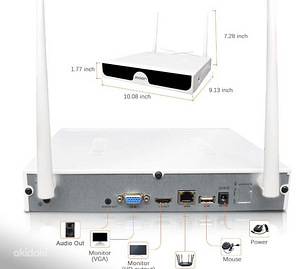 Videovalve CCTV süsteem WiFi 4 kaamerat 2TB mäluga (4 foto / 6)