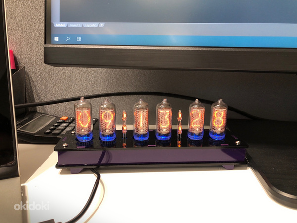 Настольные часы Nixie. Подарок.