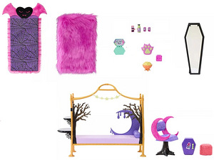 Monster High Creepover Draculaura ja Clawdeen mängukomplekt (2 foto / 2)