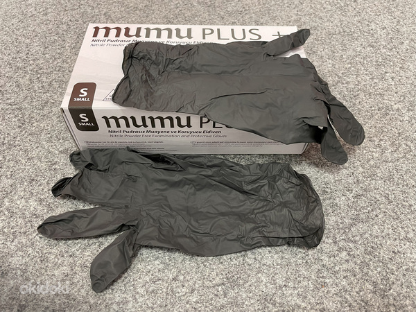 Одноразовые нитриловые перчатки MUMU, 100 шт/коробка, черные (фото #2)