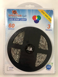 RGB LED Riba Komplekt 60LED/m, IP65, 3m,On/Off (1 foto / 3)