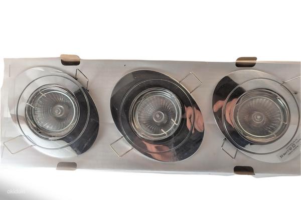 Точечный светильник галогенный овальный 3х50Вт Landlite хром (фото #1)