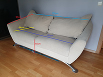 Белый мягкий диван + подушки / мебель