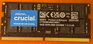 DDR5 16GB 5600MHz CL46 SODIMM (Crucial) (1 фото из 1)