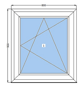 Uus PVC Aken 800*900 (1 foto / 1)