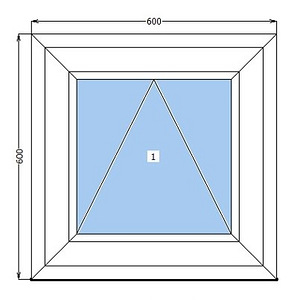 Uus PVC Aken 600*600 (1 foto / 1)
