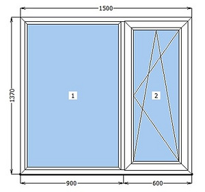 Uus PVC Aken 1500*1370 (1 foto / 1)
