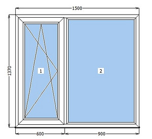 Uus PVC Aken 1500*1370 (1 foto / 1)