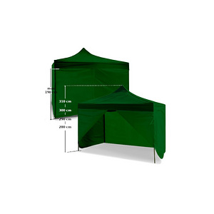 PopUp telk/aiapaviljon 3x3m,+4 seina.Roheline,valge (6 foto / 7)