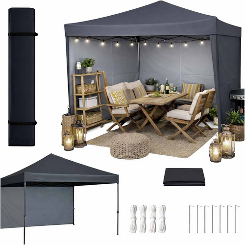 PopUp telk/aiapaviljon 3x3m,+3 seina.Must.Tasuta kulleriga k