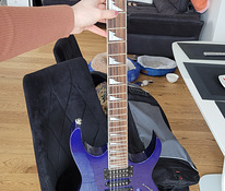 Electric guitar Ibanez + holder + Guitar and Bass amp plug