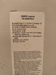 HP Omen 15 (i7 10th Gen / RTX 2070 Max-Q 8gb) (2 foto / 8)