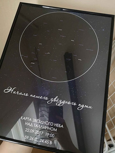 Ваша персональная карта звездного неба, формат А3 (3 фото из 8)