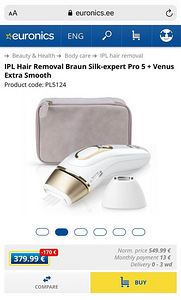 Ipl Braun pro 5 kuldne fotoepilaator ideaalses seisukorras District P (1 foto / 4)