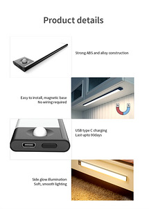 USB Touch Lamp 40cm Magnet 3000ma Silver (7 foto / 9)