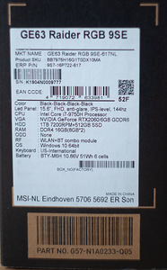 MSI GE63 Raider 9SE i7 9750h, RTX 2060 mänguri sülearvuti (9 foto / 10)