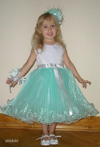 Детское нарядное платье мятное, р 86-104 (фото #1)