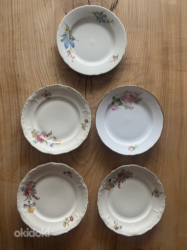 Portselanist magustoidutaldrikud. Vintage. Komplekt.