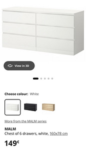 Kummut / Chest of drawers IKEA Malm (4 foto / 5)