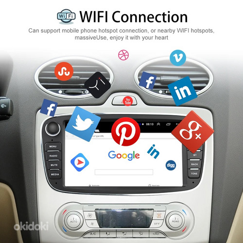 НОВИНКА! Android 11.0 Автомобильное радио, автомобильный аккумулятор 7"(FORD)Focus, Galaxy (фото #7)