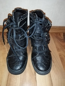 Wedge platvorm mustad ketsid/saapad 38 (2 foto / 4)