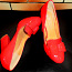 Стильные ярко-красные лаковые туфли с бантами, размер 38 (фото #1)
