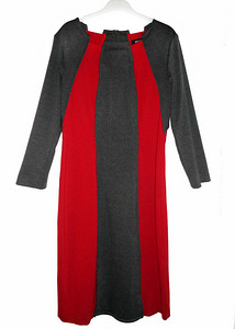 Elegantne veniv trikotaažist hall-punane kleit, 44-48-XL-2XL (1 foto / 5)