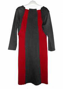 Elegantne veniv trikotaažist hall-punane kleit, 44-48-XL-2XL (3 foto / 5)