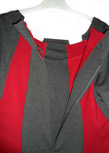 Elegantne veniv trikotaažist hall-punane kleit, 44-48-XL-2XL (4 foto / 5)