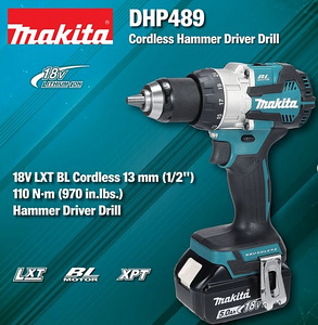 UUS 18V BL Makita DHP489 Z akulööktrell kruvikeeraja (1 foto / 1)
