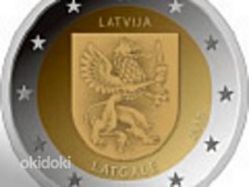2 евровые монеты Латвии UNC (фото #3)