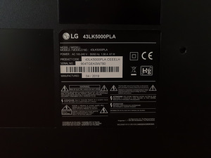 43 tolli LG FullHD LCD televiisor 43LK5000PLA - varuosadeks (4 foto / 7)
