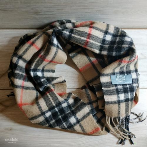 Стильный фирменный натуральный шарф - 100 % мягкая шерсть (фото #7)