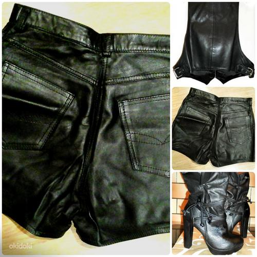 Itaalia mustad ehtsast nahast lühikesed püksid, 36-S-M, uued (foto #3)