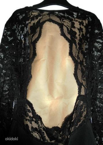 Нарядное черное платье стрейч кружева-спина декольте, S-M (фото #7)