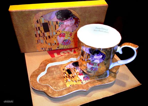 Gustav Klimt. Kiss (Suudlus) kohvi-tee kinkekomplekt, uus (foto #2)