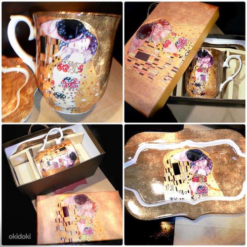 Gustav Klimt. Kiss (Suudlus) kohvi-tee kinkekomplekt, uus (foto #3)