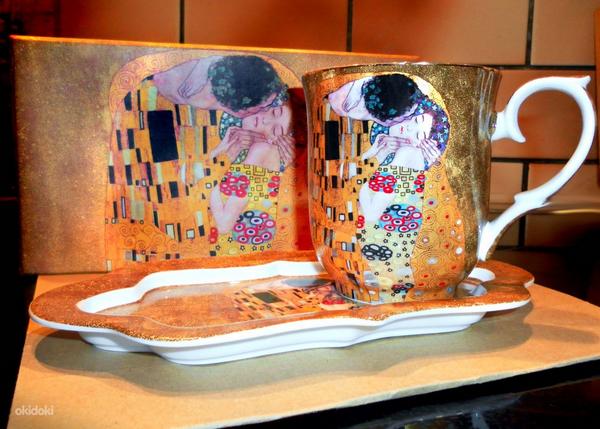 Густав Климт,Поцелуй подарочный комплект для чая-кофе, новый (фото #4)
