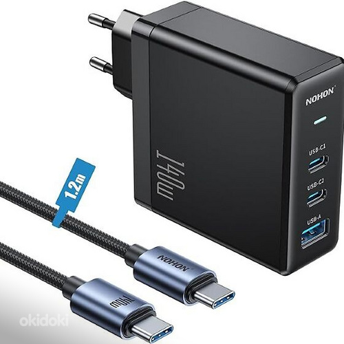 NOHON USB-C kiirlaadija adapter: 140W PD3.0 (foto #1)