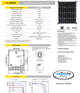 Päikesepaneel monokristall 50W 18.6V 2.69A 610*510*30mm (2 foto / 2)