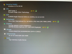 Ryzen 3 1200/MSI B450/8GB RAM/250GB NVMe SSD/GTX 1060 6GB (2 foto / 10)