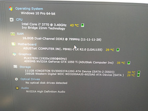 I7-3770/P8H61/16GB RAM/SSD 120GB/HDD 320GB/ GTX1050 Ti 4GB (2 foto / 9)