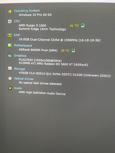 Ryzen 5 1600/B450/16GB RAM/SSD 512GB/Radeon RX 5600XT 6GB (2 foto / 10)