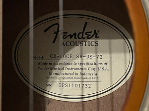 Fender CD-60CE akustiline kitarr kotiga (3 foto / 5)