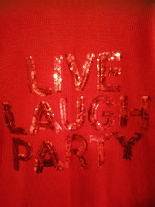 H&M punane sviiter Live Laught Party uus 146-152
