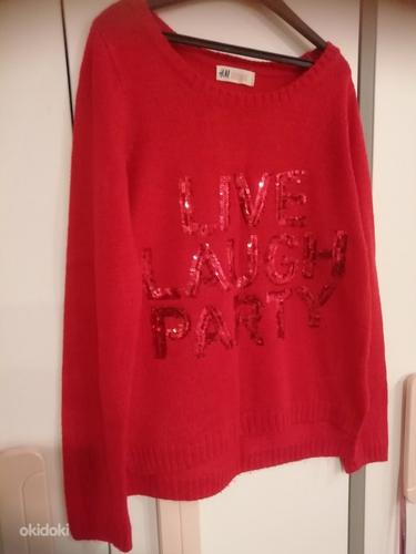 H&M punane sviiter Live Laught Party uus 146-152 (foto #2)