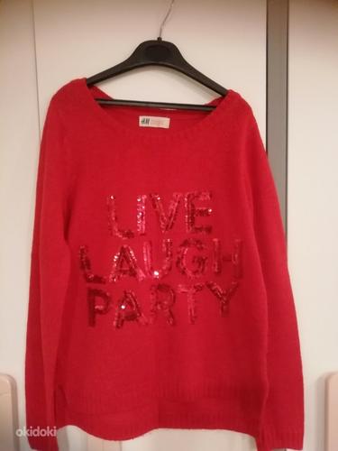 H&M punane sviiter Live Laught Party uus 146-152 (foto #4)