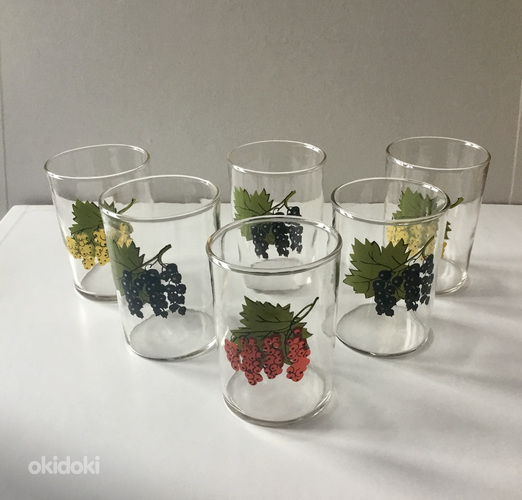 Винтажный набор стаканов, 6 стаканов вместе (фото #1)