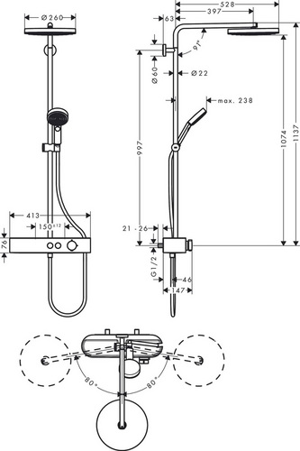 Новая душевая система Hansgrohe Pulsify 260